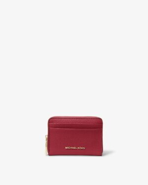 JET SET <br> Petit porte-cartes entièrement zippé en cuir grainé