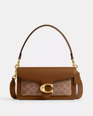 TABBY 26 • SAC ÉPAULE EN TOILE EXCLUSIVE • BRUN BRONZÉ