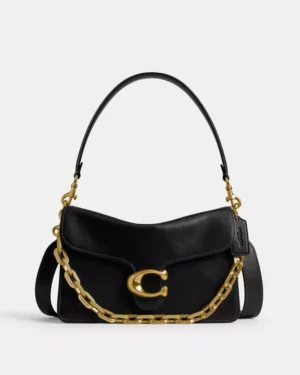 TABBY • SAC ÉPAULE AVEC CHAÎNE • BLACK