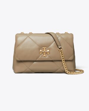PETIT SAC PORTÉ ÉPAULE CONVERTIBLE KIRA À MATELASSAGE LOSANGE - Taupe