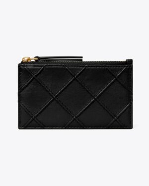 FLEMING • PORTE-CARTES ZIPPÉ EN CUIR SOUPLE - Noir