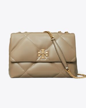 SAC PORTÉ ÉPAULE CONVERTIBLE KIRA À MATELASSAGE LOSANGE - Taupe