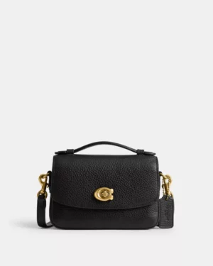 CASSIE 17<br>Sac porté croisé • Laiton / Noir