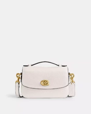 CASSIE 17<br>Sac porté croisé • Laiton / Craie