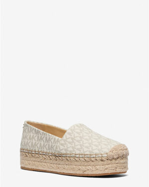 Espadrille Lynn à semelle compensée et logo Signature • Vanille