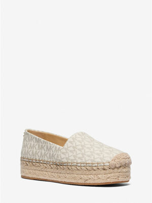 Espadrille Lynn à semelle compensée et logo Signature • Vanille