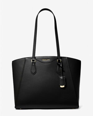 Taryn • Grand sac cabas en cuir - Noir