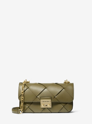 TRIBECA <br> Petit sac porté épaule en cuir tressé