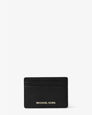 JET SET <br> Porte-cartes en cuir grainé - Noir