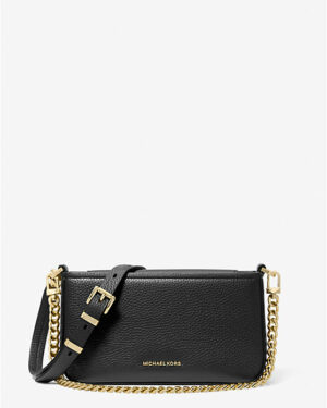 BRYANT <br> Petite pochette convertible en cuir grainé - Noir