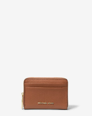 JET SET <br> Petit porte-cartes entièrement zippé en cuir grainé - Luggage