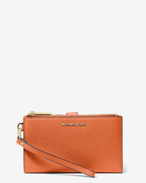JET SET <br> Portefeuille en cuir pour smartphone - Orange Vif