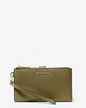 JET SET <br> Portefeuille en cuir pour smartphone - Vert Safari