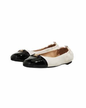 Mandy • Ballerine flex Crème / Noir