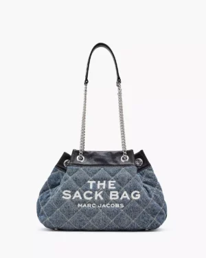 THE CHAIN • The Quilted Denim Chain Sack Bag