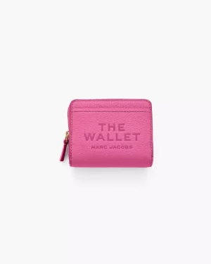 THE LEATHER  MINI COMPACT WALLET - Bow pink