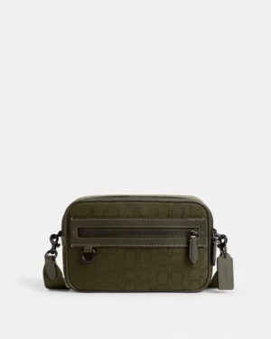 Camera Bag Theo en jacquard signature - Olive