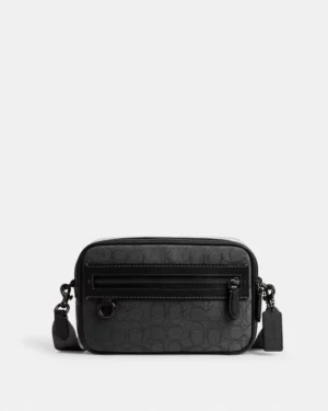 Camera Bag Theo en jacquard signature - Black