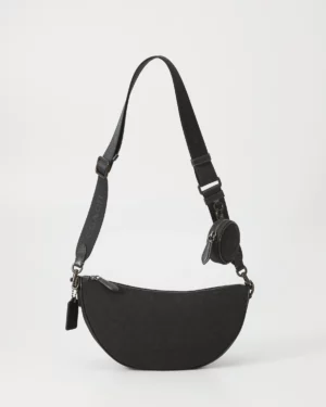 Sac à bandoulière souple hall en jacquard signature - Black