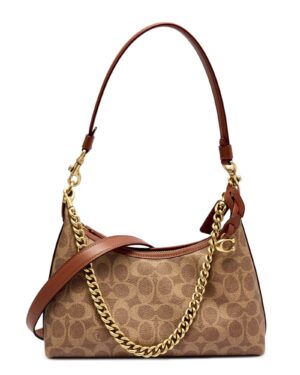 JULIET • Sac épaule toile signature • Tan caramel