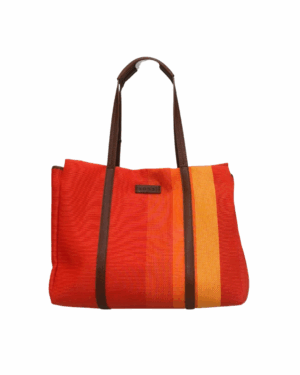 BRUNO ROSSI • Leather bag shopping - Orange