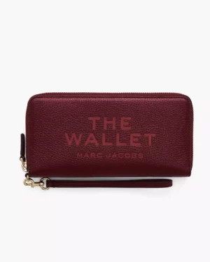 THE LEATHER CONTINENTAL COMPACT WALLET - Cherry