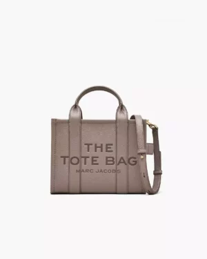 THE LEATHER SMALL TOTE BAG - Cement