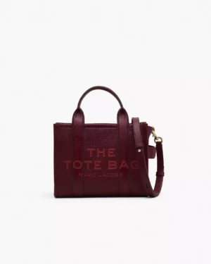 THE LEATHER SMALL TOTE BAG - Cherry
