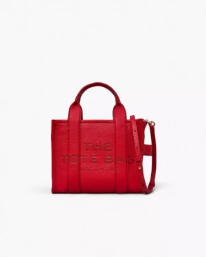 THE LEATHER SMALL TOTE BAG - True Red