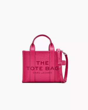 THE LEATHER SMALL TOTE BAG - Lipstick Rose