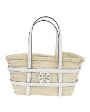 ELLA STRAW SMALL BASKET BLANC • Mini cabas - Blanc