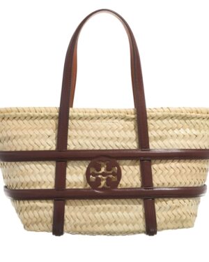 ELLA STRAW BASKET CLASSIC CUOIO • Sac panier