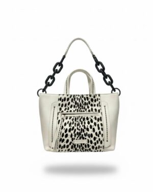 VISONA • Marylin Dalmata Latte bag - Blanc