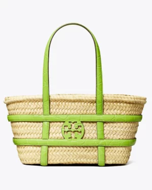 ELLA STRAW SMALL BASKET BLANC • Mini cabas - Bright Fern