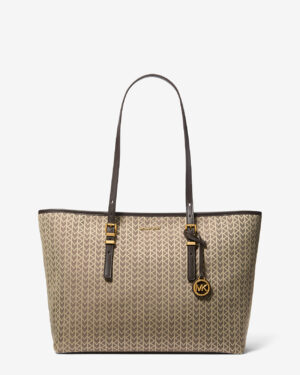 QUINN • Grand cabas en jacquard à logo MK2000 - Naturel