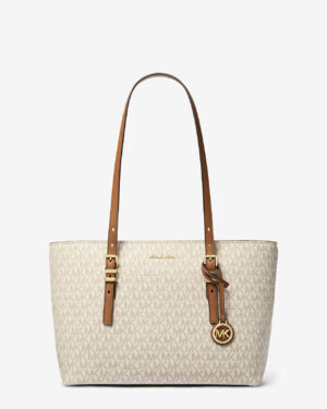 QUINN • Cabas de taille moyenne en cuir à logo Signature