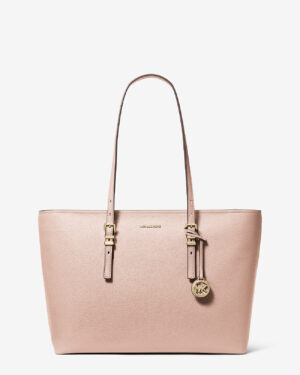 QUINN • Grand cabas en cuir grainé - Soft pink