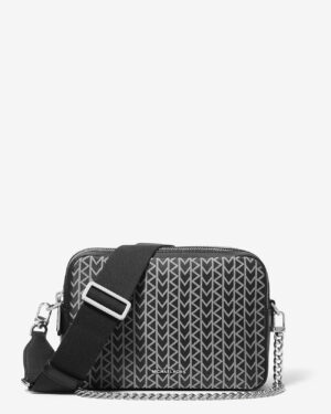 BRYANT <br> Sac à bandoulière / Camera bag de taille moyenne en jacquard à logo MK2000