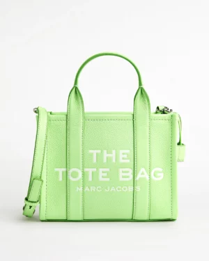 THE LEATHER MEDIUM TOTE BAG - Peppermint
