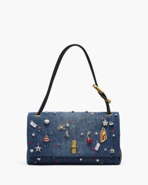 THE TRINKET CHARM DENIM LARGE DUAL BAG