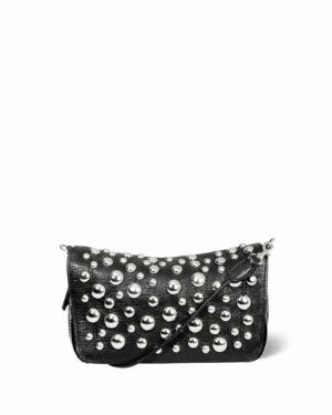 BOBI S Chèvre noir grainé Silver