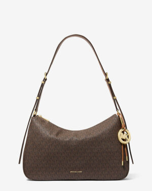 NOLITA • Sac porté épaule de taille moyenne à logo Signature - Brun/Noisette