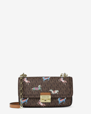 TRIBECA • Petit sac porté épaule à logo Signature