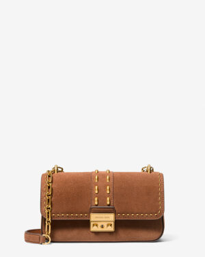 TRIBECA • Petit sac porté épaule en daim clouté