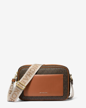 MAEVE<br> Grand sac à bandoulière à logo Signature - Brun/Noisette