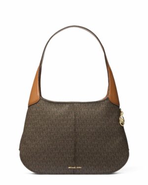 ALICE • Petit sac porté épaule à logo Signature - Brun/Noisette