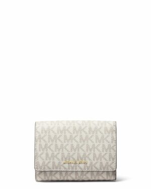 BRYANT  Portefeuille compact avec logo Signature - Vanille/Noisette