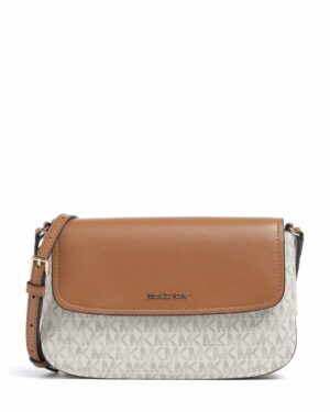 ALICE • Petit sac à bandoulière à logo Signature - Vanille / Noisette