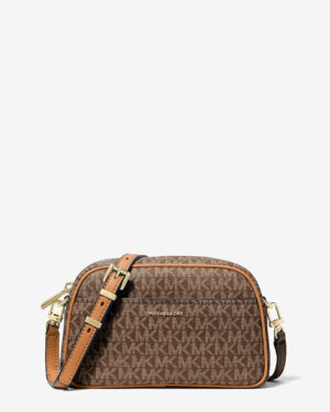 JET SET • Petit sac à bandoulière pour appareil photo à logo Signature - Brun/Noisette