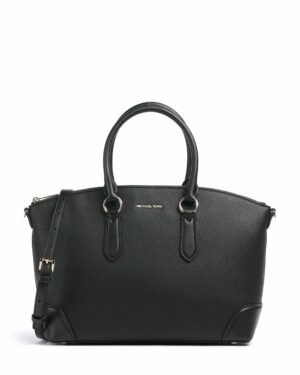 MURPHY • Sac à main large en cuir grainé - Noir